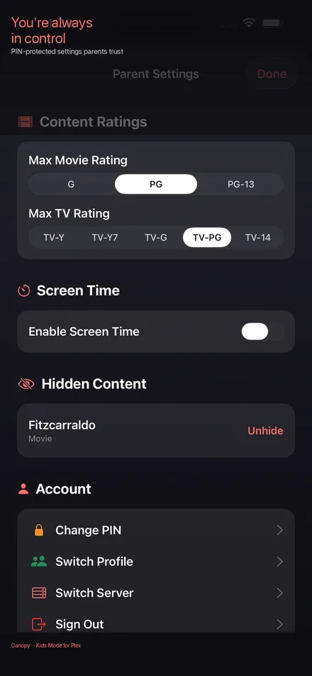 You're always in control